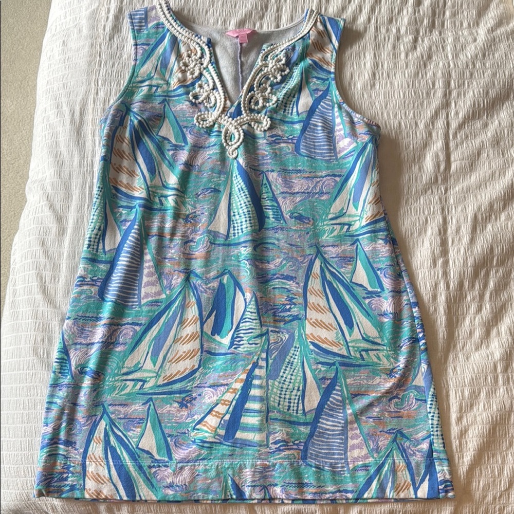 Lilly Pulitzer Blue and Green Terry Dress